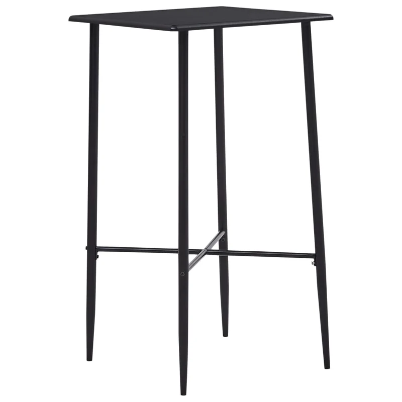 Table d’appoint multifonction table haute 60 x 60 x 111 cm MDF noir et acier DEC036492