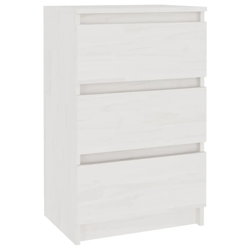 Table de chevet avec 3 tiroirs 40 x 29,5 x 64 cm bois de pin blanc DEC033327