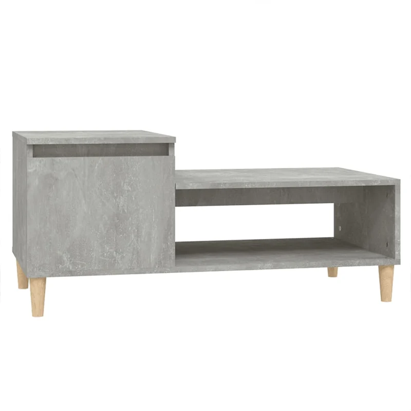 Table basse style industriel minimaliste 100 x 50 x 45 cm bois d'ingénierie gris DEC039232