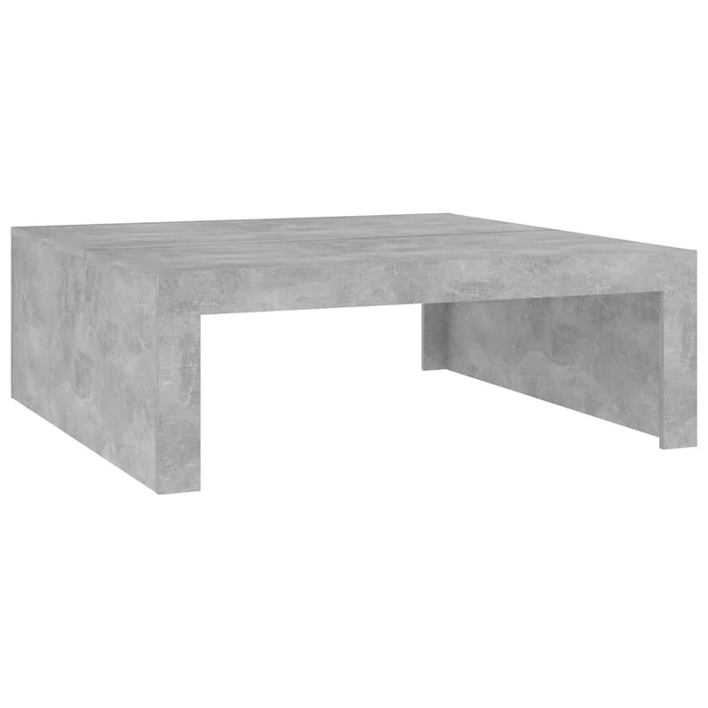 Table basse design moderne et contemporaine 100 x 100 x 35 cm bois d'ingénierie gris DEC039224
