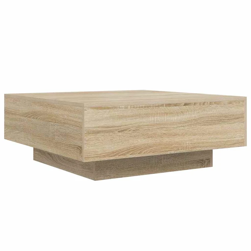 Table basse design moderne et contemporaine 80 x 80 x 31 cm bois d'ingénierie couleur chêne DEC039005
