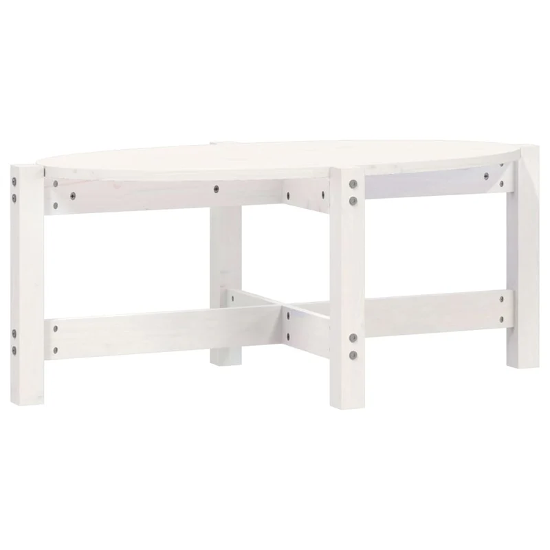 Table basse design simple 87 x 48 x 35 cm bois massif de pin blanc DEC037979