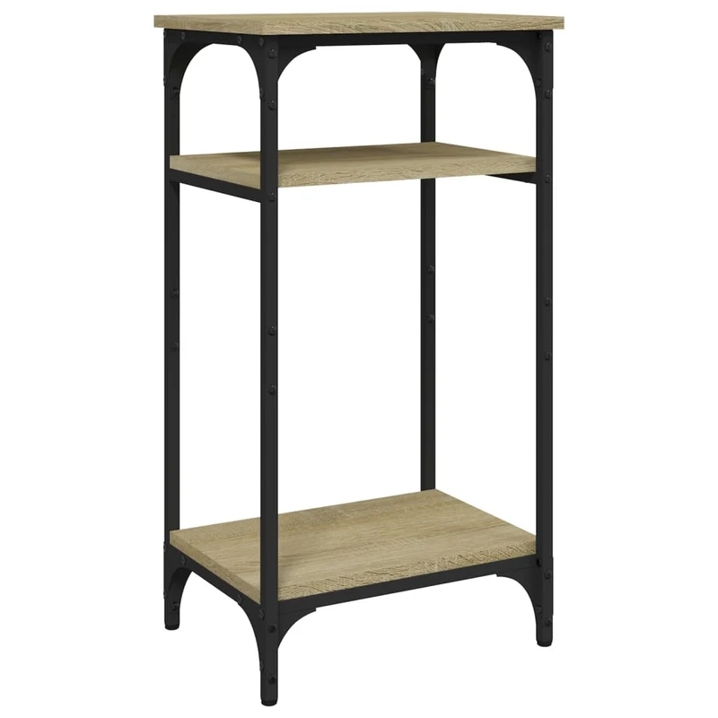 Table d'appoint console d'entrée avec étagère 40 x 30 x 75 cm bois d'ingénierie et acier DEC032414