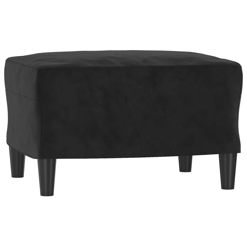 Repose-pieds tabouret 60 x 50 x 41 cm en velours noir DEC030499