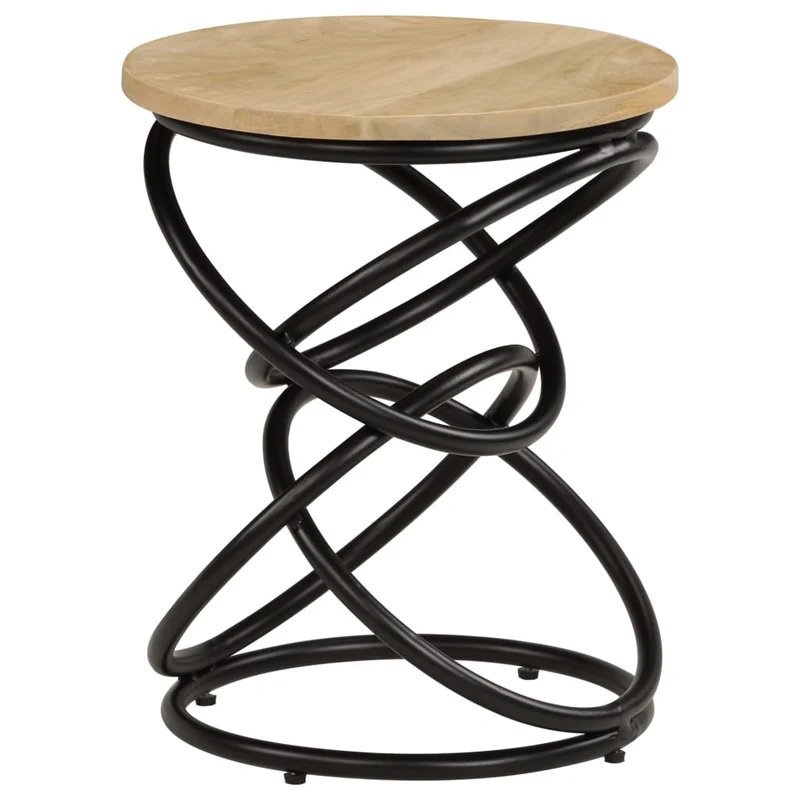 Table d'appoint support de plante 40 x 50 cm bois de manguier et fer DEC032375