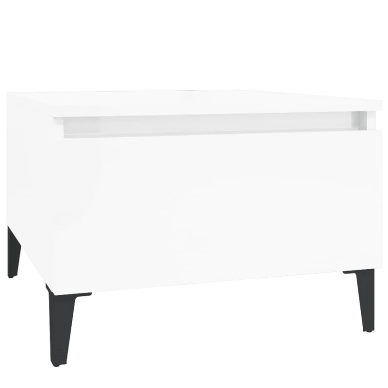 Table d'appoint meuble de salon table basse 50 x 46 x 35 cm bois d'ingénierie blanc brilliant DEC032368