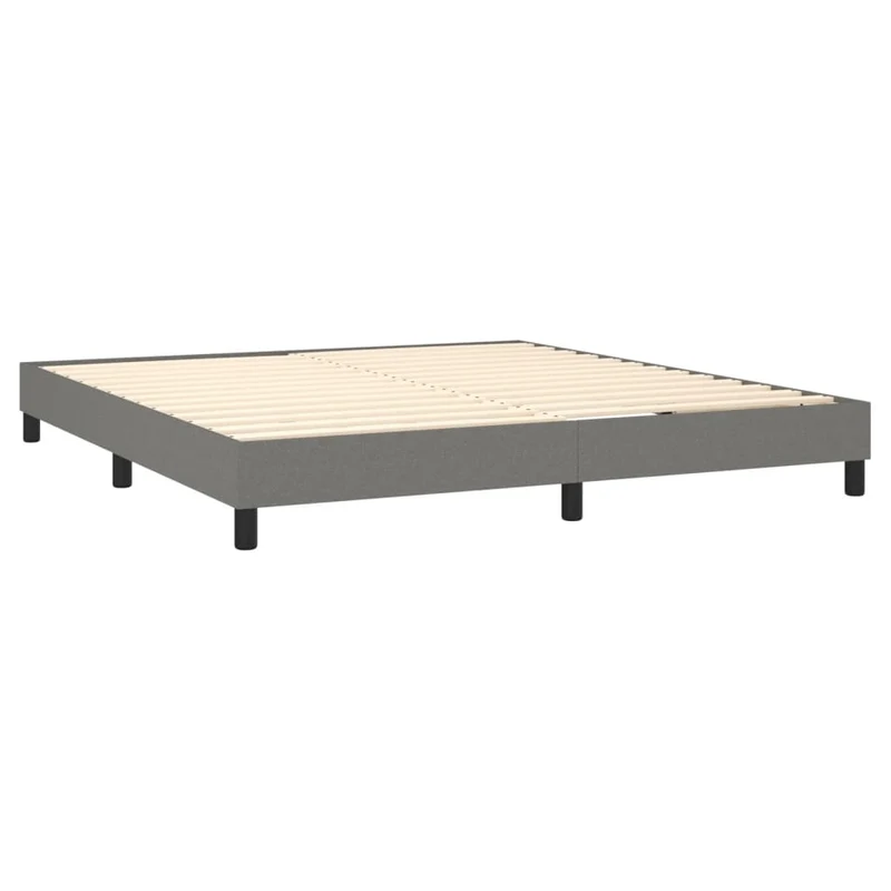 Sommier à lattes sur pieds cadre de lit 160x200 cm tissu gris foncé TDL0207127