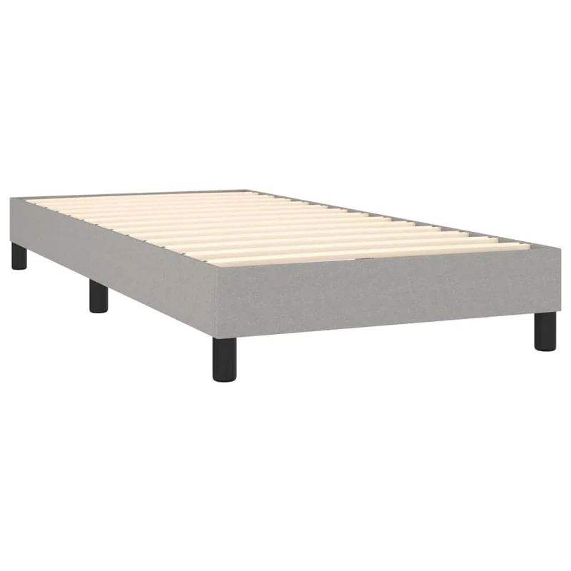 Sommier à lattes sur pieds cadre de lit 90x190 cm tissu gris clair TDL0207163