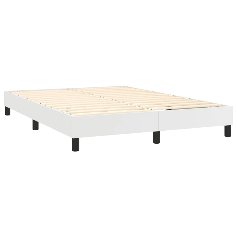 Sommier à lattes sur pieds cadre de lit 140x200 cm synthétique blanc TDL0207364
