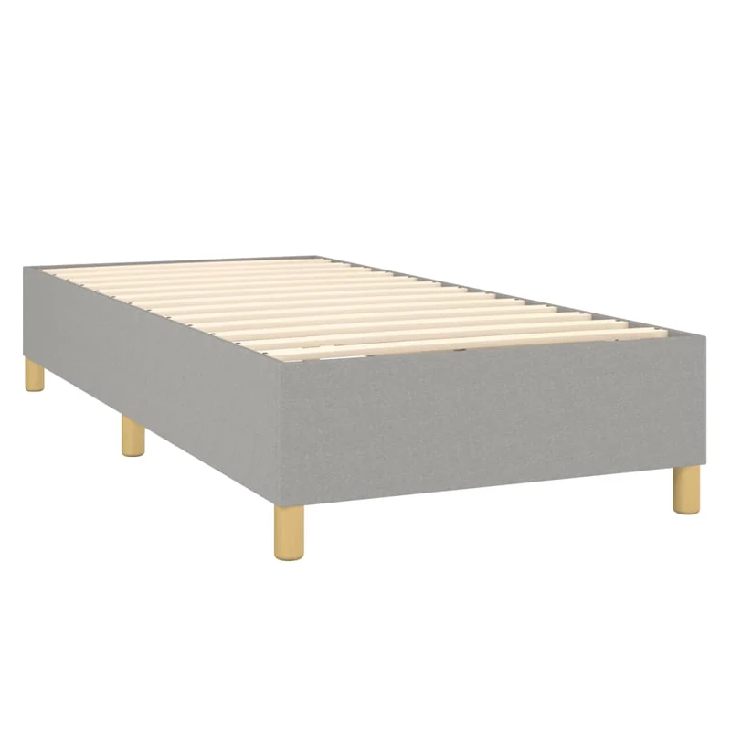 Sommier à lattes sur pieds cadre de lit 100x200 cm tissu gris clair TDL0207209