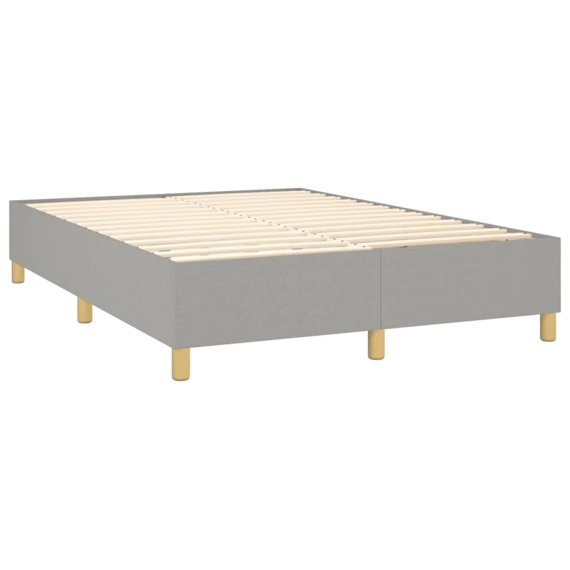 Sommier à lattes sur pieds cadre de lit 140x190 cm tissu gris clair TDL0207199