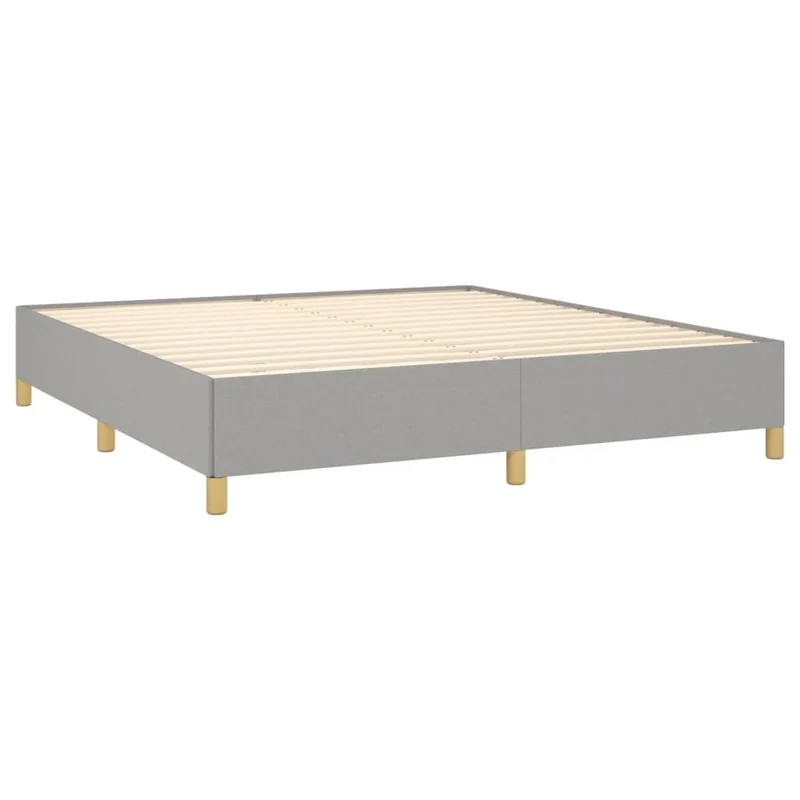 Sommier à lattes sur pieds cadre de lit 160x200 cm tissu gris clair TDL0207186