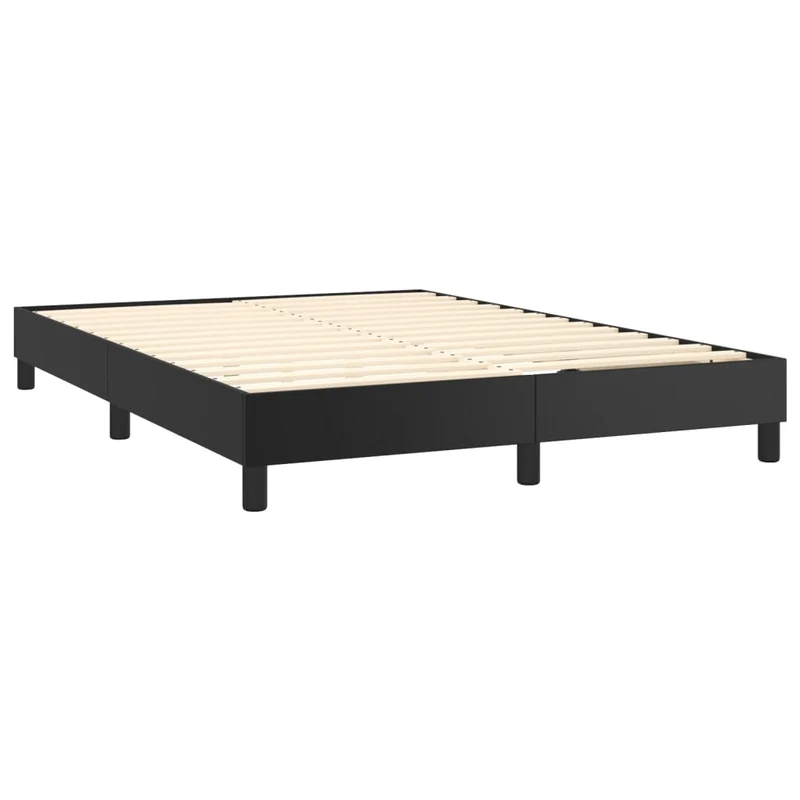 Sommier à lattes sur pieds cadre de lit 140x190 cm synthétique noir TDL0207027