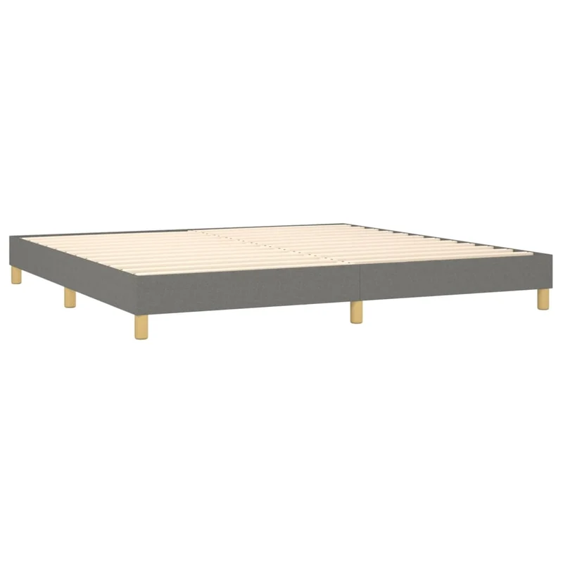Sommier à lattes sur pieds cadre de lit 200x200 cm tissu gris foncé TDL0207115