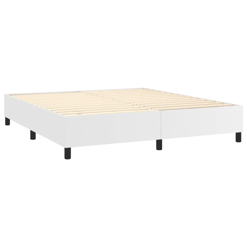 Sommier à lattes sur pieds cadre de lit 160x200 cm synthétique blanc TDL0207361