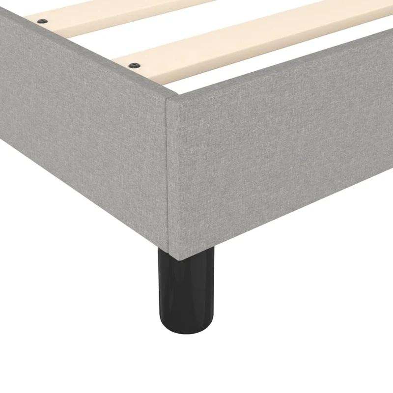 Sommier à lattes sur pieds cadre de lit 100x200 cm tissu gris clair TDL0207210