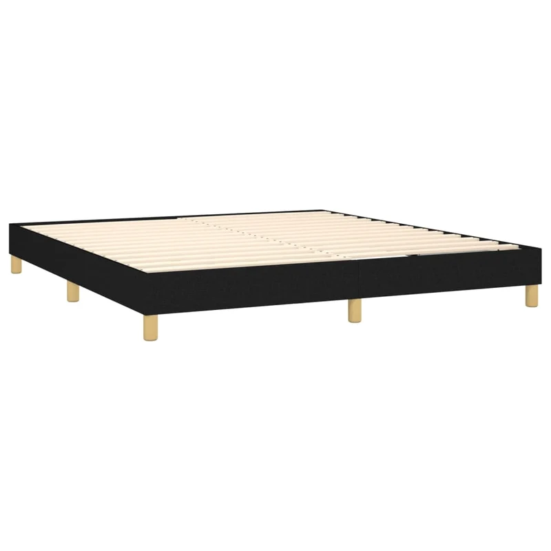 Sommier à lattes sur pieds cadre de lit 180x200 cm tissu noir TDL0206998