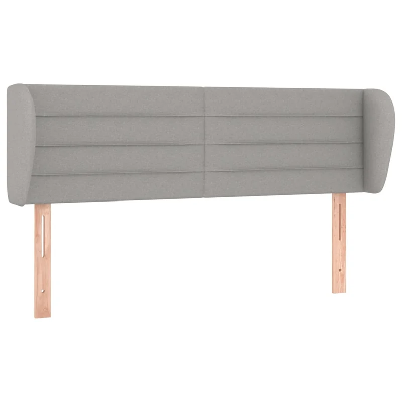 Tête de lit accessoire couchage chambre à coucher meuble avec rebord latéral 147 x 23 x 78/88 cm tissu gris clair TDL0205238