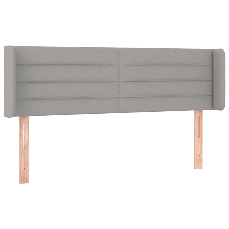 Tête de lit accessoire couchage chambre à coucher meuble avec rebord latéral 147 x 16 x 78/88 cm tissu gris clair TDL0205261