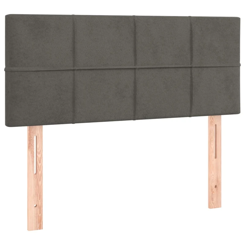 Tête de lit accessoire couchage chambre à coucher meuble à LED 90 x 5 x 78/88 cm tissu velours gris foncé TDL0200992