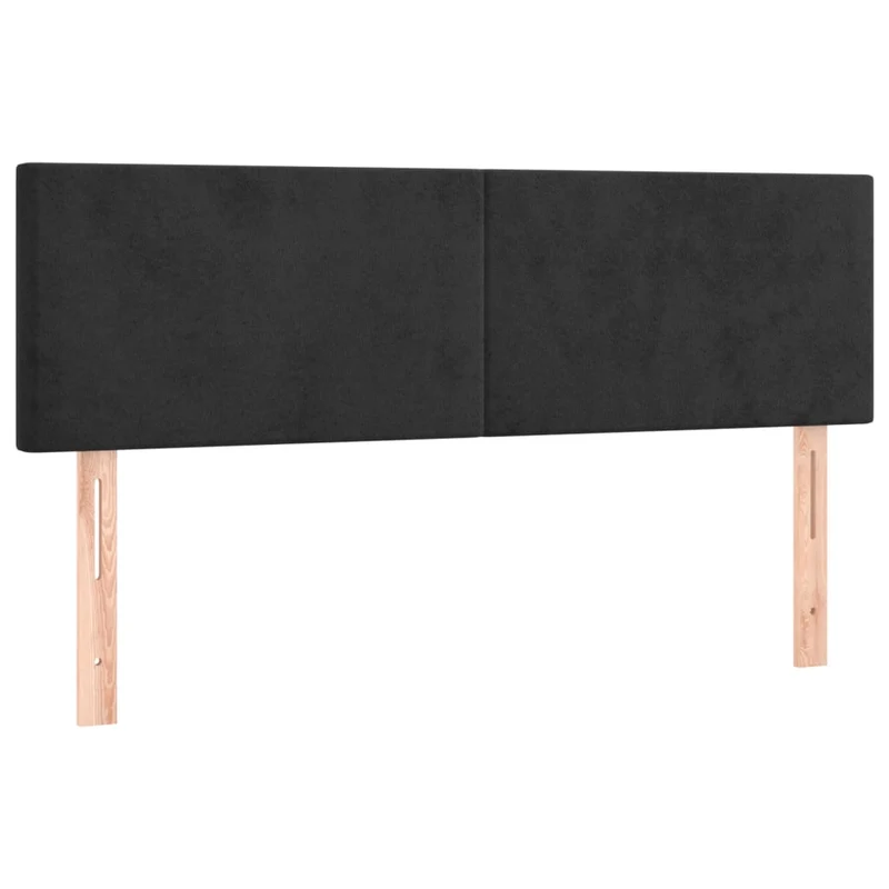 Tête de lit accessoire couchage chambre à coucher meuble 2 parties 72 x 5 x 78/88 cm tissu velours noir TDL0206253