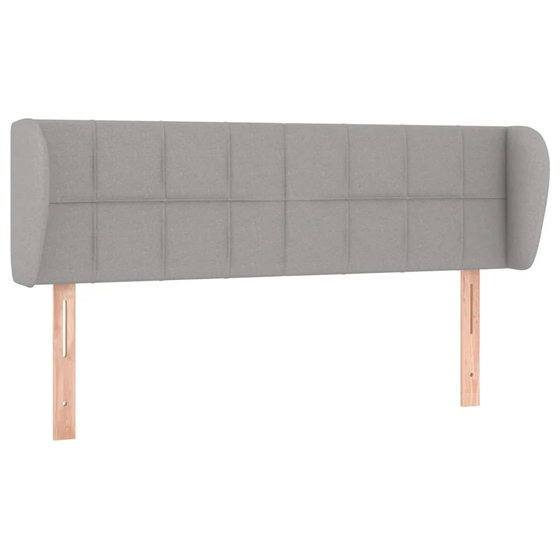 Tête de lit accessoire couchage chambre à coucher meuble avec rebord latéral 147 x 23 x 78/88 cm tissu gris clair TDL0205241