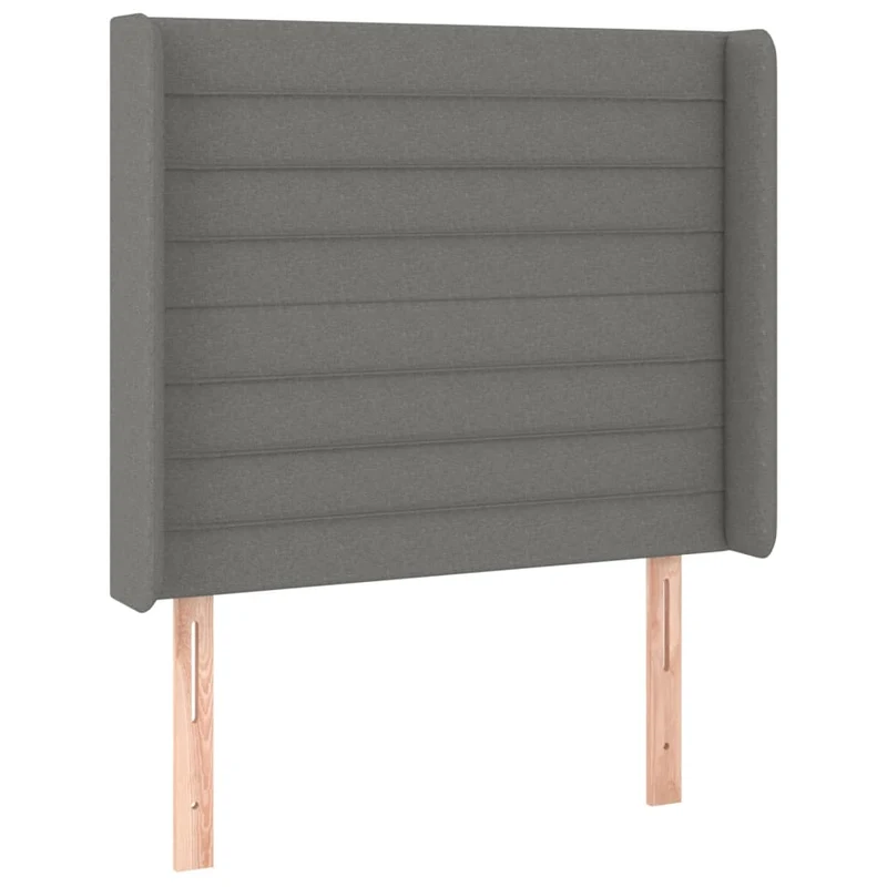 Tête de lit accessoire couchage chambre à coucher meuble avec rebord latéral 93 x 16 x 118/128 cm tissu gris foncé TDL0204872