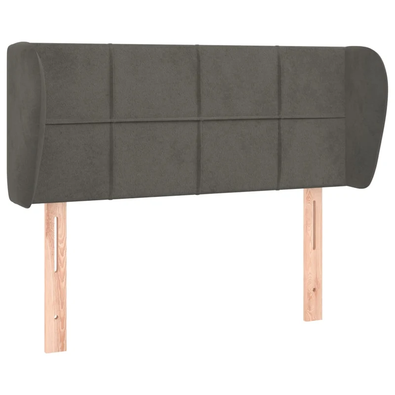 Tête de lit accessoire couchage chambre à coucher meuble avec rebord latéral 93 x 23 x 78/88 cm tissu velours gris foncé TDL0204842
