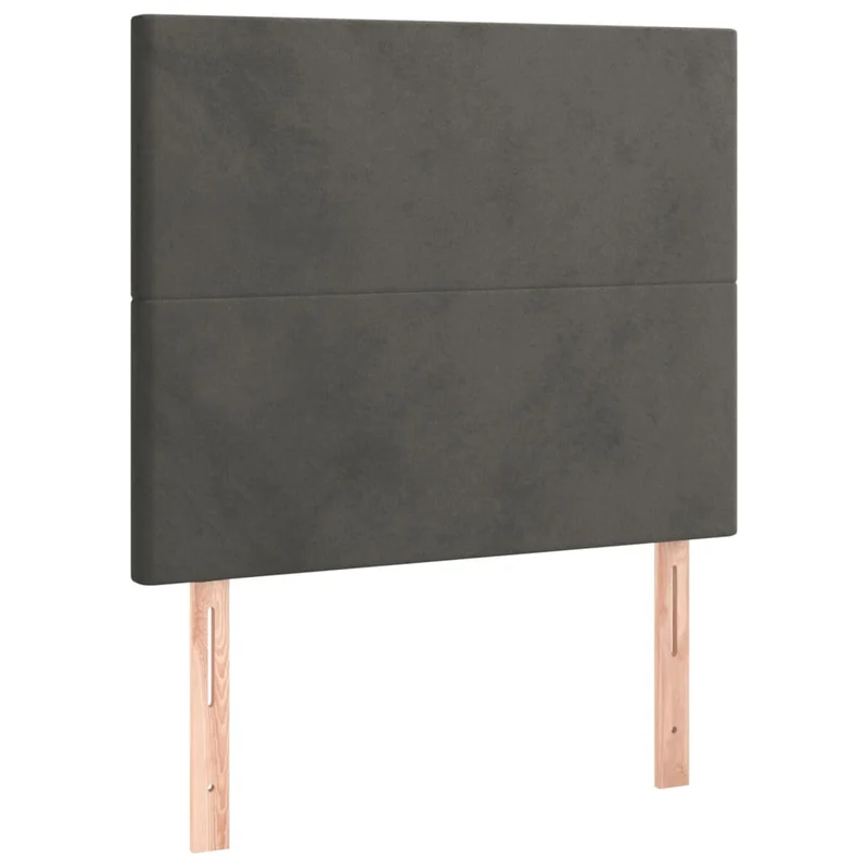 Tête de lit accessoire couchage chambre à coucher meuble à LED 90 x 5 x 118/128 cm tissu velours gris foncé TDL0201004