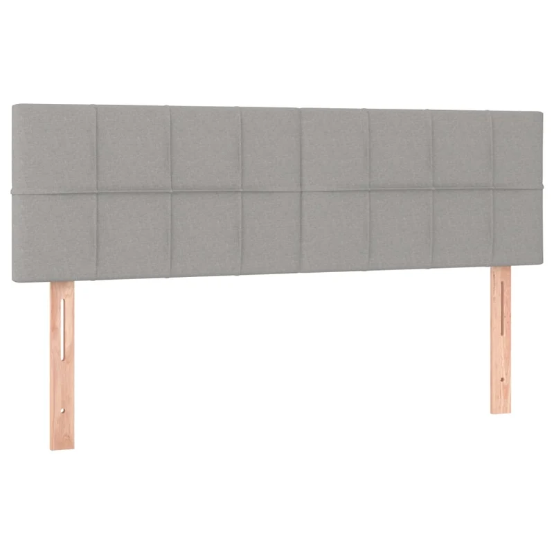 Tête de lit accessoire couchage chambre à coucher meuble à LED 144 x 5 x 78/88 cm tissu gris clair TDL0201403