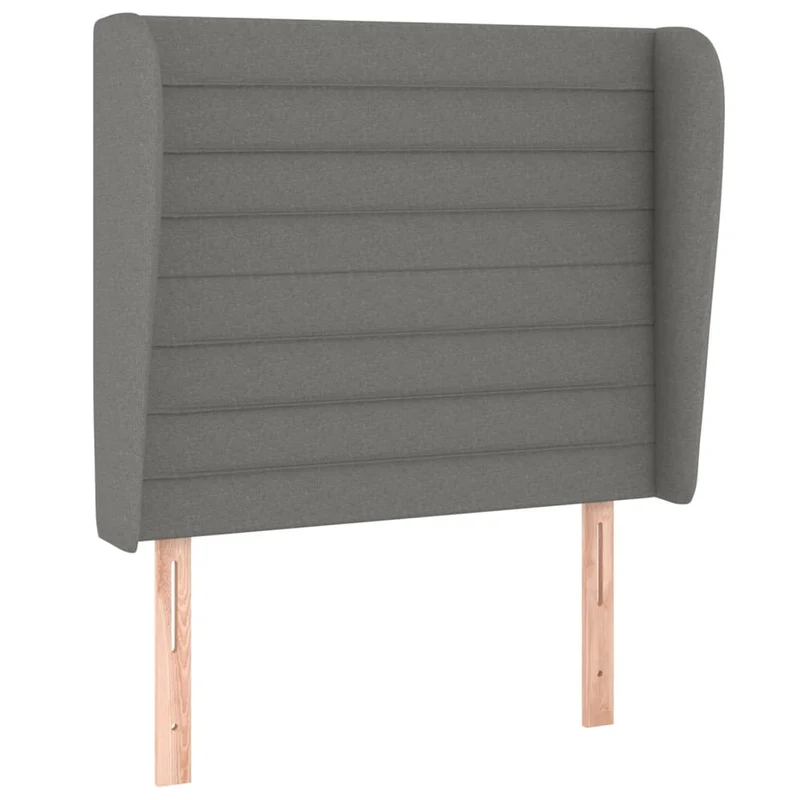 Tête de lit accessoire couchage chambre à coucher meuble avec rebord latéral 93 x 23 x 118/128 cm tissu gris foncé TDL0204855