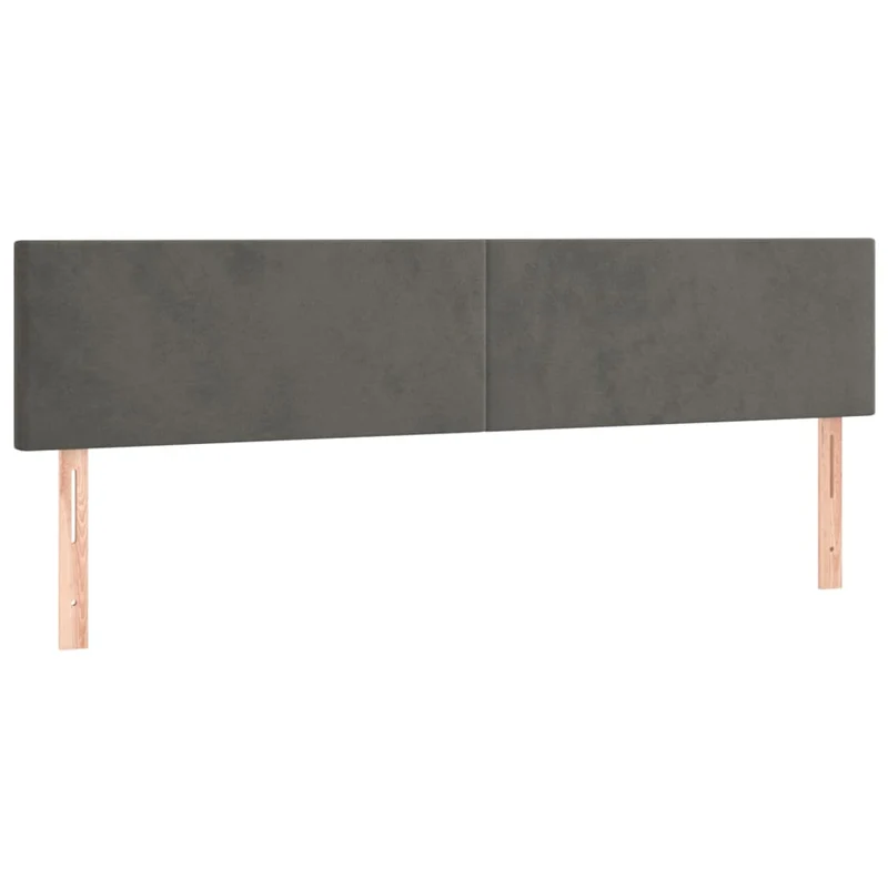 Tête de lit accessoire couchage chambre à coucher meuble 2 parties 90 x 5 x 78/88 cm tissu velours gris foncé TDL0206339