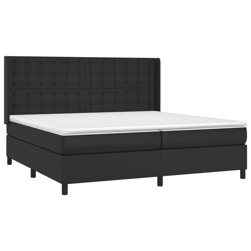 Cadre de lit LED avec sommier tête de lit matelas 200x200cm synthétique noir TDL0209139