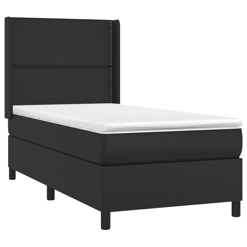Cadre de lit LED avec sommier tête de lit matelas 90x200 cm synthétique noir TDL0209036
