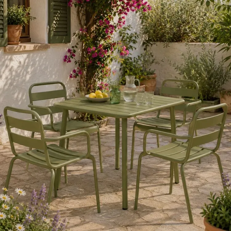 Conjunto de jardín mesa Zian 70 con 4 sillas Oriol