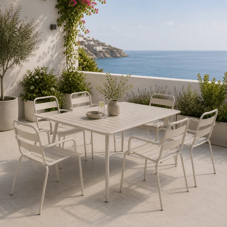 Conjunto de jardin mesa Zian 140 con 4 sillas Oriol