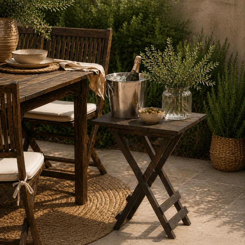 Mesa plegable madera 46x46cms Malta