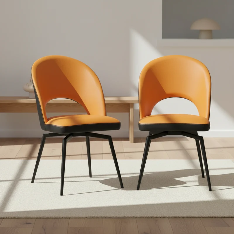 Lot de 2 chaises pivotante cuir - Adeline Tablacasa