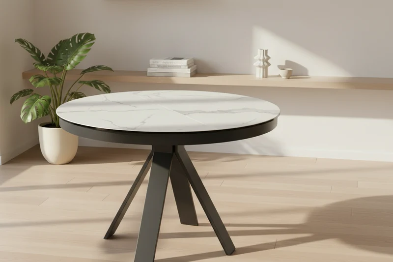 Table ronde céramique extensible Akante - Chanterelle