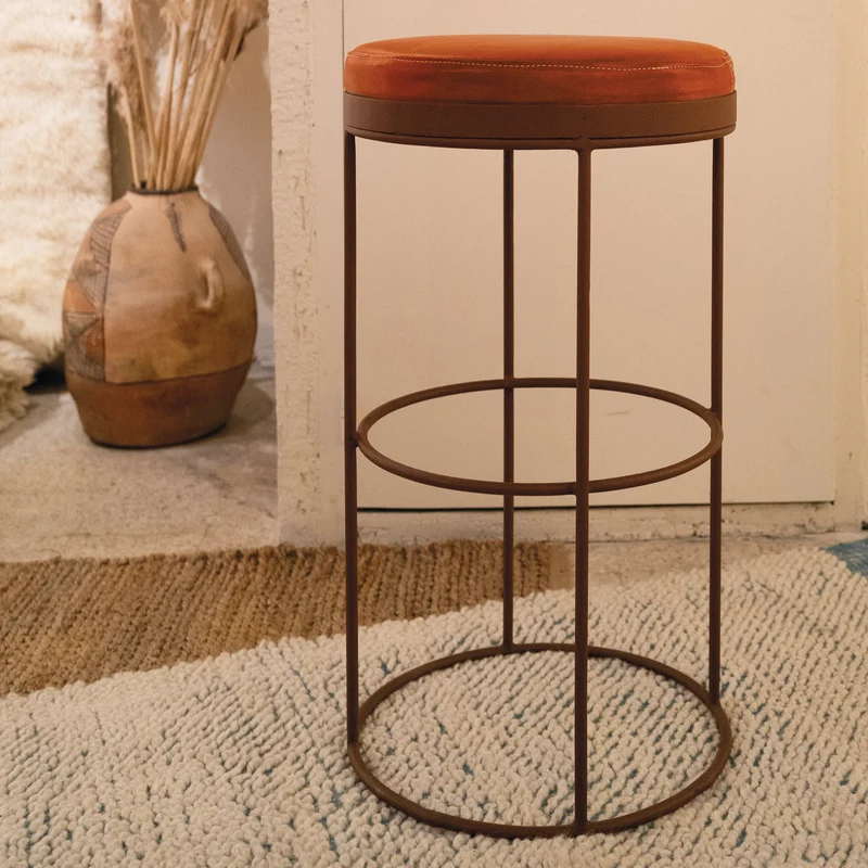 Tabouret de bar Circle Cuir H68cm