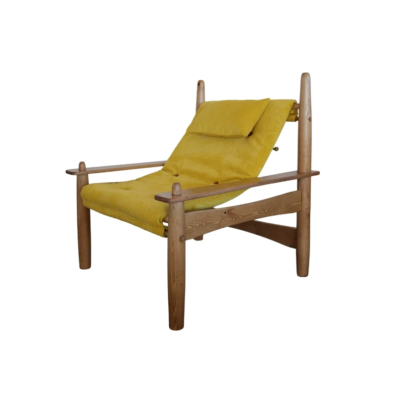 Fauteuil Carlo Velours Côtelé et appuie-tête