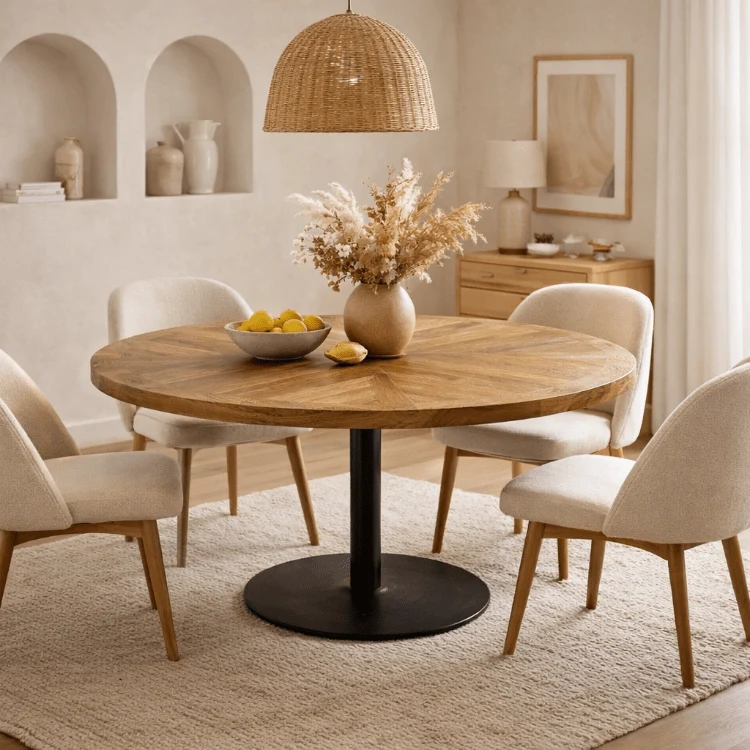 Mesa redonda de madera de mango 140 cm Aris