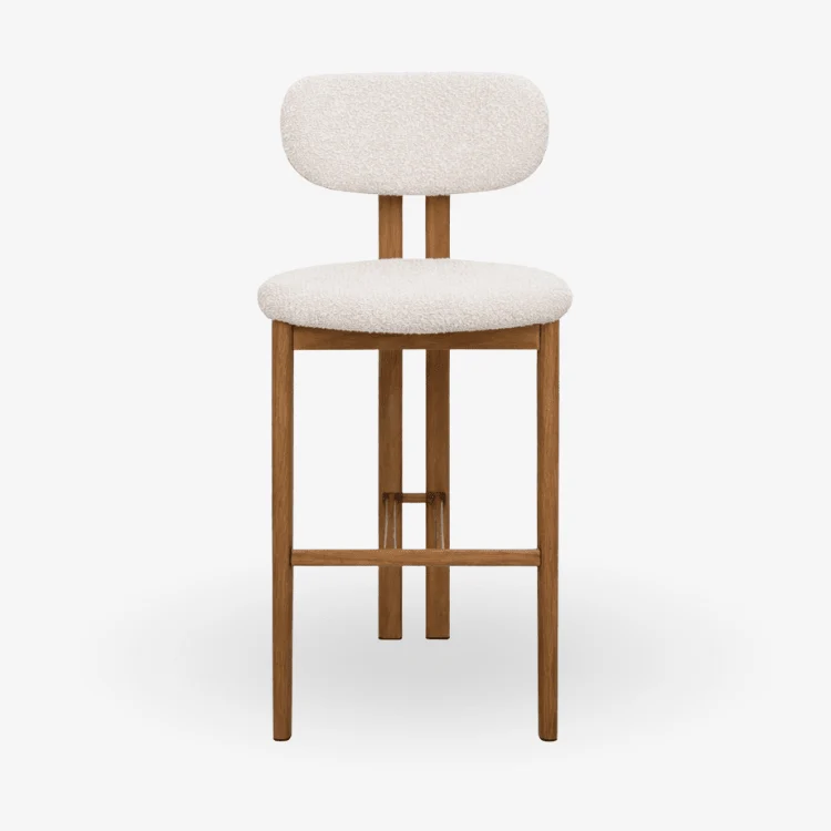 Taburete de cocina acero rosewood tapizado bouclé H65 Liberty