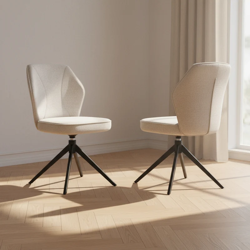 Lot de 2 chaises en tissu pivotante - Vienna