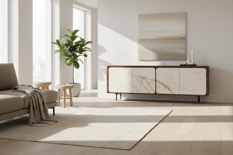 Buffet bas bois marbre - Fiory