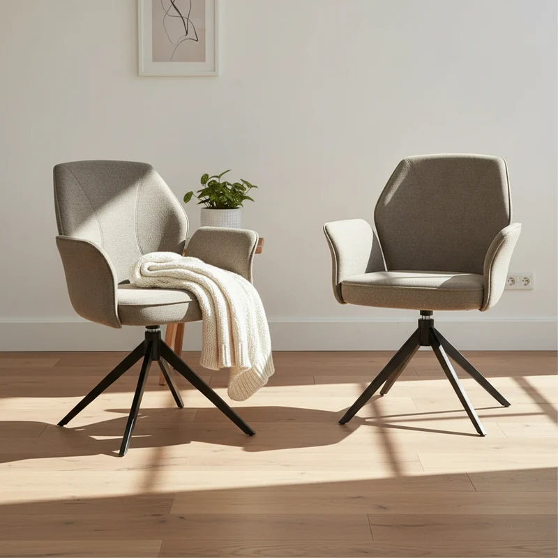 Lot de 2 chaises pivotante avec accoudoirs - Vienna