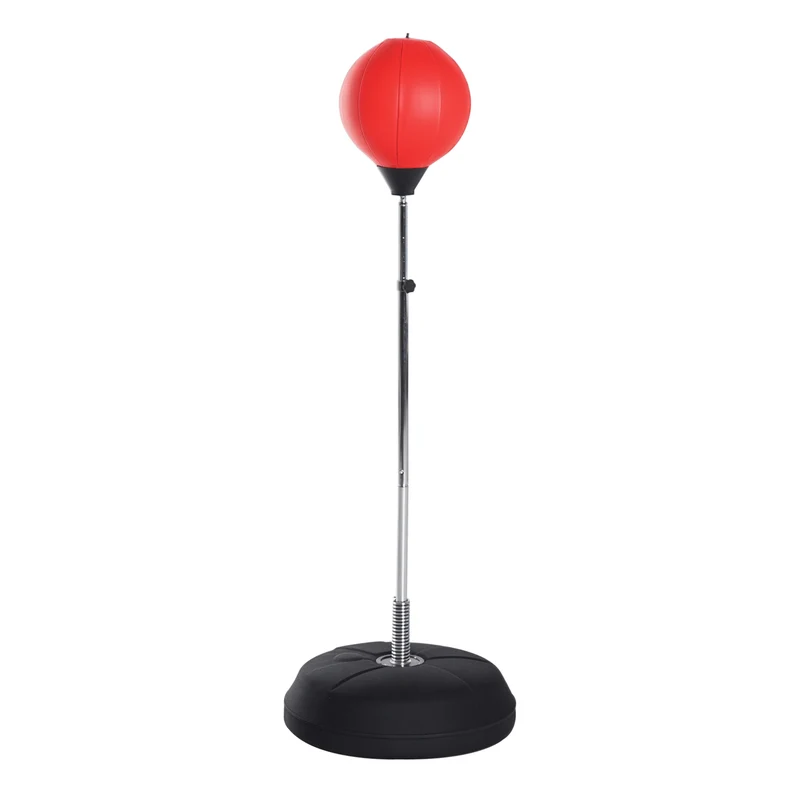 Sac de frappe sur pied entraînement boxe 43 x 43 x 126-144 cm réglable stable moderne en revêtement synthétique rouge 21_0006761