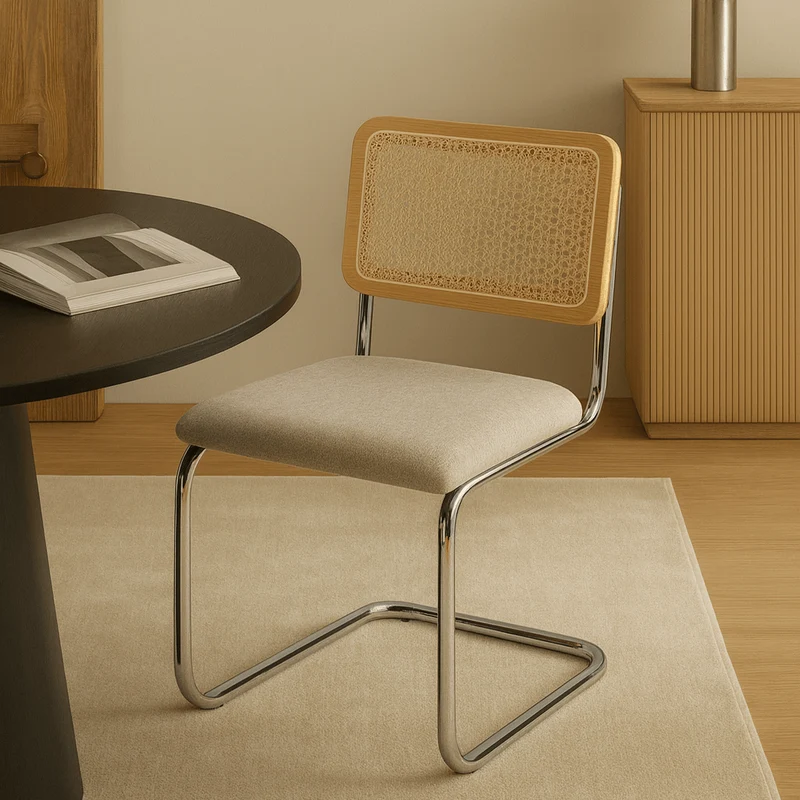 Pack 2 Silla de comedor ratán y tapizada Ninfa