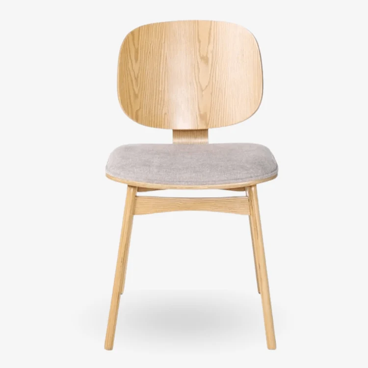 Pack 4 Silla de comedor de madera y tapizado Everly natural