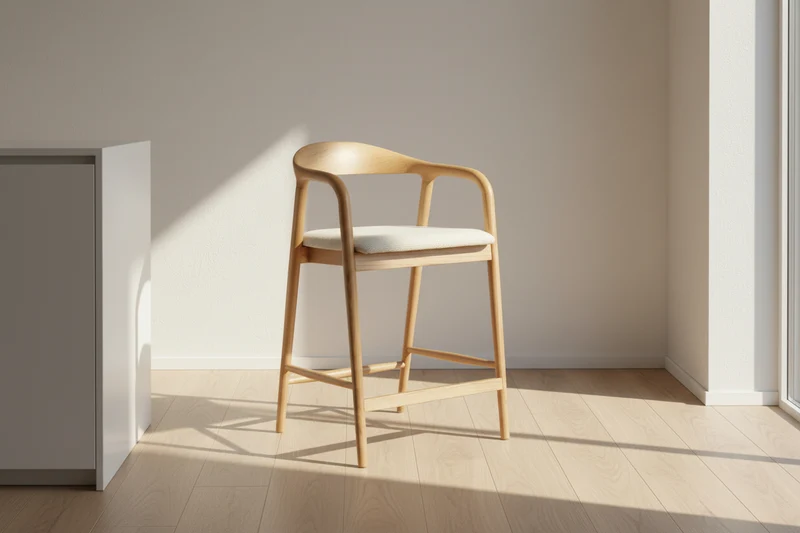 Chaise de comptoir en frêne massif - Clany